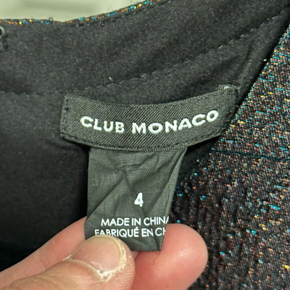 Club Monaco Metallic Black/Silver/Blue/Gold Sleeveless Dress - Picture 4 of 5